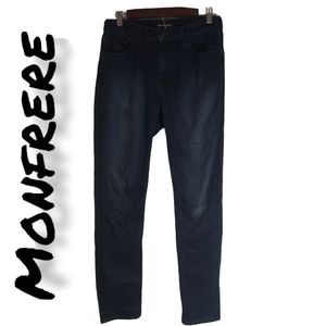 Monfrere Mens Dark Blue Straight Leg Jeans Size 30